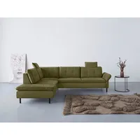 Home affaire Ecksofa Birkholm L-Form, Armlehnverstellung, auch in Easy Clean Bezug - mit Wasser zu reinigen grün