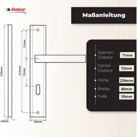 Domino Türgriff 72 Drückergarnitur BB-Buntbart Edelstahl Chrom/Nickel