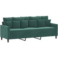 vidaXL 3-Sitzer-Sofa Dunkelgrün 180 cm Samt