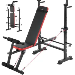 VEVOR Hantelbank Sit-Up-Bank Trainingsbank Verstellbar Faltbar 272kg Multi
