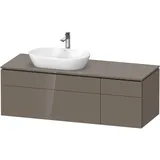 Duravit Duravit, Waschtischunterschrank wandhängend „L-Cube“ 142 × 48,2 × 55 cm) Flannel Grey Hochglanz, links