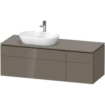 Duravit Duravit, Waschtischunterschrank wandhängend „L-Cube“ 142 × 48,2 × 55 cm) Flannel Grey Hochglanz, links