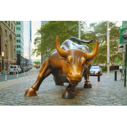 Fototapete PAPERMOON "Wall Street Bull", bunt, B:5,00m L:2,80m, Vlies, Tapeten