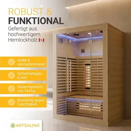 Artsauna Trondheim120 Natur mit Vollspektrumstrahler und LED-Beleuchtung