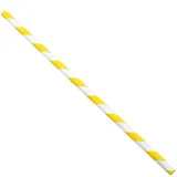 Trinkhalm aus Papier 100 Stück gelb weiß