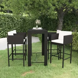 vidaXL Gartenbar-Set 5-tlg. Schwarz