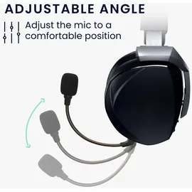kwmobile Linhexis Ersatz-Mikrofon mit Geräuschunterdrückung für ROG Theta 7.1 Headset verstellbares flexibles Galgenmikrofon mit 3,5 mm TRRS, Schwarz