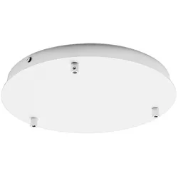Gea Luce IP20 weißer runder Metall-Deckenbaldachin Alice für Pendelleuchten – Moderner Deckensockel, 3-Loch-Anschluss, einfache Installation