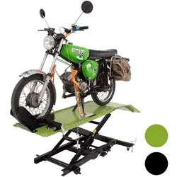 Hydraulische Motorradhebebühne Scherenhub 360/560 kg Montagebühne Heber Motor... Schwarz 360 Kilo