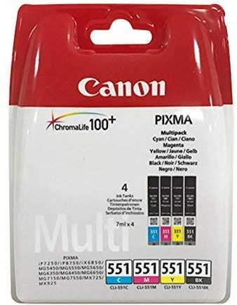 Original Druckerpatronen für Canon PIXMA iP7250/ 8750, iX6850, MG 5450/ 5550/ 5650/ 6350/ 6450/ 6650/ 7150/ 7550, MX725/ 925 (Multi (4er))