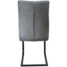 byLIVING Esszimmerstuhl MARLEN-XXL, 2er Set, Webstoff dunkelgrau, Gestell schwarz