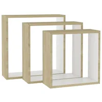 vidaXL Würfelregal 3 tlg. Wandregal 3 x 3 x 30 cm Weiß