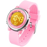 Kinder Digital Sport Uhren-Jungen Mädchen Wasserdicht Armbanduhr Sportuhr mit Wecker Datum Chronograph 7 LED Hintergrundbeleuchtung für Little Jugendliche Jungen - Leichtes Pulver