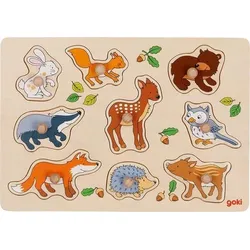 Goki 57387 - Steckpuzzle Waldtiere