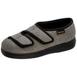 Fischer Fischer-Markenschuh Ortho Hausschuh Klettverschluss, Weite K, Einlegesohle herausnhembar, Reptilstretch grau 47 EU