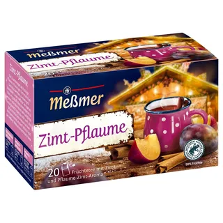 Meßmer Zimt Pflaume | Früchtetee mit Zimt und Pflaume-Zimt-Aroma | 20 Teebeutel | Vegan | Glutenfrei | Laktosefrei