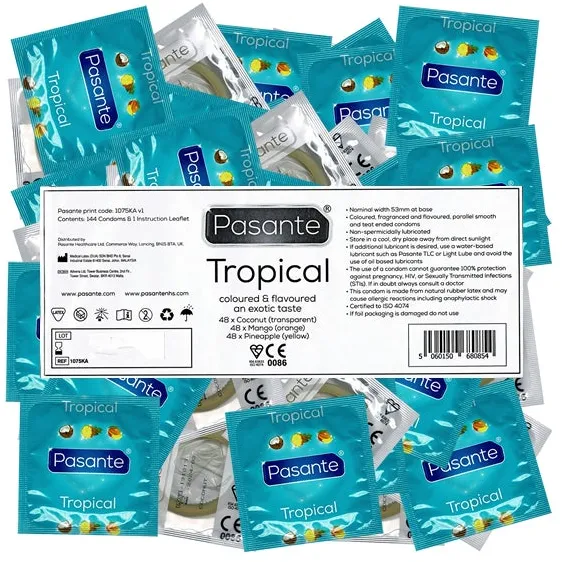 «Tropical Flavours» exotische Kondome mit tropischen Aromen (144 Kondome)