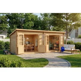 Alpholz Gartenhaus Maria Twin 6,01 x 2,75 m Beige