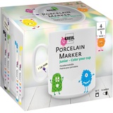 Kreul Porcelain Marker Junior Set "Color your cup", mit Tasse und KREUL Porcelain Marker für monstermäßigen Porzellan-Malspaß für Kinder