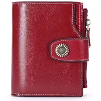 SENDEFN Portemonnaie Damen Echtleder rot