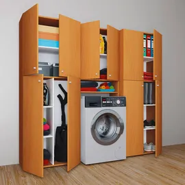 VCM Putzmittelschrank Lona 70,2 x 39,0 x 183,0 cm Braun
