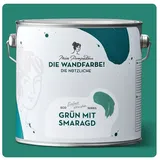 MissPompadour Wandfarbe Grün mit Smaragd - abwaschbare Wandfarbe mit hoher Deckkraft 2,5 L, scheuerbeständig und wasserbasiert grün