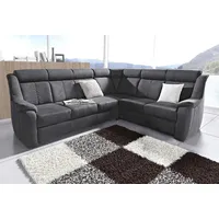 sit&more Ecksofa »Basel L-Form« wahlweise mit Relaxfunktion grau