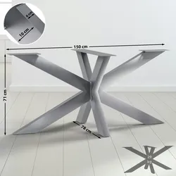 CLP Tischbeine Duncan edelstahl/150x78x71 cm