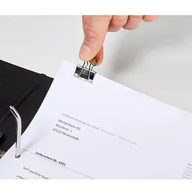 Maul Foldbackklammern silber 1,9 cm - 12 Stück