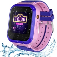 4G Smartwatch für Kinder, Jungen, Mädchen, 4G Smartwatch, Telefon, HD-Bildschirm, Sport-Armbanduhr mit Video & Telefonanruf, GPS-Tracker, SOS