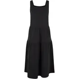 URBAN CLASSICS Girls 7/8 Lenght Valance Summer Dress, Volantkleid für Mädchen, ärmellos, black, 122/128