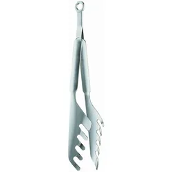 Spaghettizange RÖSLE, silber (edelstahlfarben), L:30cm, Edelstahl 18/10, Küchenzangen, zum Servieren von Teigwaren, Edelstahl 18/10, spülmaschinengeeignet