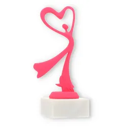 Pokal Kunststofffigur Modern Dance pink auf weißem Marmorsockel 18,5cm