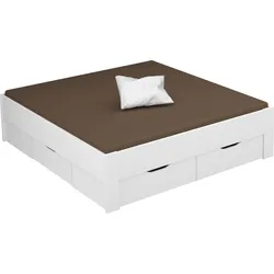 Stauraumbett RAUCH "Aditio", weiß, B:186cm H:50cm L:208cm, Betten, ohne Kopfteil, inklusive Schubkästen