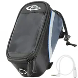 Tectake Fahrradtasche Satteltasche blau/grau/schwarz