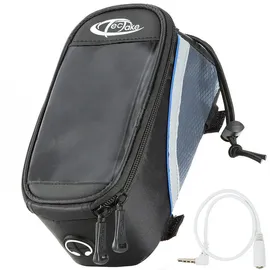Tectake Fahrradtasche Satteltasche blau/grau/schwarz