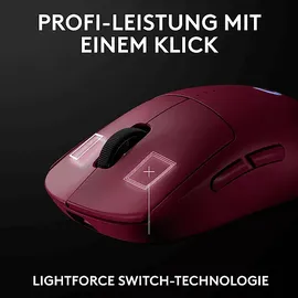 Logitech PRO 2 LIGHTSPEED für Rechts- und Linkshänder Gaming-Maus, Magenta