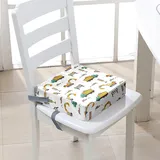 Chickwin Sitzerhöhung Stühl Kind ab 4-12 Jahre, Sitzerhöhung Stühle Kind für den Tisch Waschbar Rutschfester Sitzkissen Stuhlerhöhung mit 2 Sicherheits Schnalle (Bagger 5,40 * 40 * 10cm)