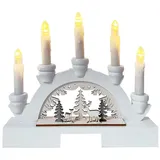 Hti-Living HTI-Living, Weihnachtsbeleuchtung, Schwibbogen Weiss Rehe im Wald - 2 Jahre Gewährleistung - mind. 14 Tage Rückgaberecht - Weiß - n.a.