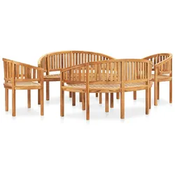 vidaXL 5-tlg. Garten-Lounge-Set Massivholz Teak
