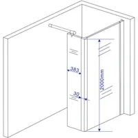 10 mm Anbau-Ecke für Duschtrennwand FREE 40 cm