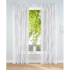 OTTO home Dimona Gardine Kräuselband 140x145 cm weiß/silberfarben/grau 2 St.