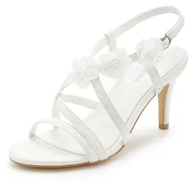 LASCANA Riemchenschuh mit Absatz, High-Heel-Sandalette romantische Sandalette, Sommerschuh weiß 38