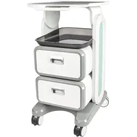 EBANKU Medizinischer Rollwagen mit 2 Schubladen und Rollen – ABS-Profi-Wagen mit rutschfesten Schubladenpolstern für Klinik, Spa, Büro und Schlafzimmer