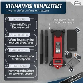 Tarpofix Rangierwagenheber Leder/Stahl 85-475 mm rot