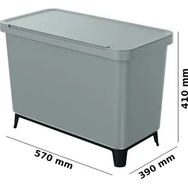 KEDEN Recycling-Sortiersystem 57 x 29 x 41 cm 2-tlg. grau