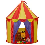 Relaxdays Spielzelt Zirkus Kinder Blau,Gelb,Rot