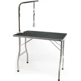 Wiltec Schertisch für Hund und Katze, 91x61x76 cm, Trimmtisch zusammenklappbar, Groomer Tisch mit Galgen, höhenverstellbar, Pflegetisch für Tiere