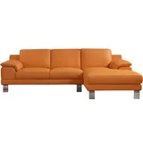 Egoitaliano Ecksofa »Shakira, Design und super Sitzkomfort auf hohem Niveau, tolle Details«, mit Recamiere, L-Form, edle Füße orange