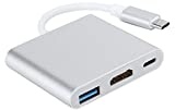 USB C Hub HDMI-Adapter, 3-in-1-Hub Typ C USB 3.1 bis USB 4 C USB 3.0 Adapter HDMI-Kabel für Maustastatur TV U Disk PC Tablet usw.